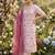 rani pink organza handwork salwar suit with organza dupatta