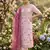 rani pink organza handwork salwar suit with organza dupatta