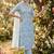 sky blue organza handwork salwar suit with organza dupatta