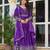 Purple  readymade kurti pant & dupatta set with embroidered work
