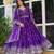 Purple  readymade kurti pant & dupatta set with embroidered work