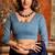 Navy blue mal cotton contrast pallu with fancy tassels saree with blouse