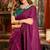 Magenta mal cotton contrast pallu with fancy tassels saree with blouse