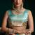 Aqua blue satin silk jacquard woven with fancy saree with blouse