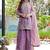 Purple m d silk stitched top with stitched md silk bottom and md silk dupatta full sleeve embroidered straight kurta