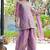 Purple m d silk stitched top with stitched md silk bottom and md silk dupatta full sleeve embroidered straight kurta