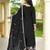 Black chinon stitched top with stitched chinon bottom and chinon dupatta full sleeve embroidered straight kurta