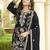Black chinon stitched top with stitched chinon bottom and chinon dupatta full sleeve embroidered straight kurta