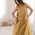 Elegant Yellow Gold Faux Georgette Lehenga Choli Set with Embroidered Koti for Women