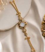Premium Rani & Green Color Kundan Watch For Girls & Women Traditional Look