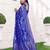  Cobalt Blue silk blend Raw Saree with Zari & Floral Thread Work