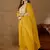 Floral embroidered silk round neck kurta trosuer & dupatta set
