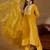 Floral embroidered silk round neck kurta trosuer & dupatta set
