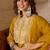 Floral embroidered silk round neck kurta trosuer & dupatta set