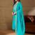 Floral embroidered silk round neck kurta trosuer & dupatta set