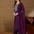 Floral embroidered silk round neck kurta trosuer & dupatta set