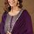 Floral embroidered silk round neck kurta trosuer & dupatta set
