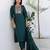 Floral embroidered cotton round neck kurta trosuer & dupatta set
