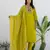 Floral embroidered cotton round neck kurta trosuer & dupatta set