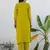 Floral embroidered cotton round neck kurta trosuer & dupatta set