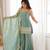 Sky blue color fendy silk dori zari sequeince embroidered anarkali set full stitched.