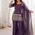Purple color crunchy silk zari sequince embroidered work anarkali set full stitched.