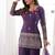 Purple color crunchy silk zari sequince embroidered work anarkali set full stitched.