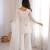 White color crunchy silk zari sequince embroidered work anarkali set full stitched.