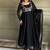 Black color faux georgette solid anarkali set full stitched.