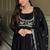 Black color faux georgette solid anarkali set full stitched.