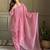 Pink color crunchy silk siroski & lace border work top salwar dupatta full stitched