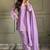 Levender color crunchy silk siroski & lace border work top salwar dupatta full stitched