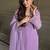 Levender color crunchy silk siroski & lace border work top salwar dupatta full stitched
