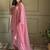Pink color crunchy silk siroski & lace border work top salwar dupatta full stitched