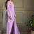 Levender color crunchy silk siroski & lace border work top salwar dupatta full stitched