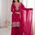 Pink color crunchy silk thread zari sequince embroidered work anarkali set full stitched.