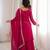 Pink color crunchy silk thread zari sequince embroidered work anarkali set full stitched.