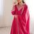 Pink color silk blend zari dori sequeince embroidered work anarkali set full stitch