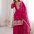 Pink color crunchy silk thread zari sequince embroidered work anarkali set full stitched.