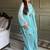 Sky blue color crunchy silk siroski & lace border work top salwar dupatta full stitched