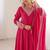 Pink color silk blend zari dori sequeince embroidered work anarkali set full stitch