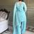 Sky blue color crunchy silk siroski & lace border work top salwar dupatta full stitched