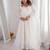 White color roman silk chanderi solid -mirror lace work anarkali set full stitched.