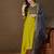Floral embroidered silk round neck kurta trosuer & dupatta set