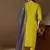 Floral embroidered silk round neck kurta trosuer & dupatta set