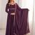 Wine color faux georgette flared gown dupatta full stitched.