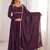 Wine color faux georgette flared gown dupatta full stitched.