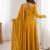 Yellow color faux georgette flared gown dupatta full stitched.