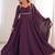 Wine color faux georgette flared gown dupatta full stitched.