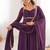Wine color faux georgette flared gown dupatta full stitched.